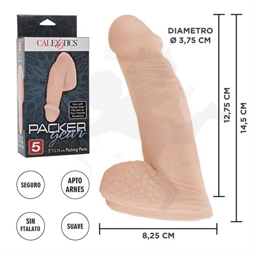 Dildo sin rigidez de 12 centimetros con testiculos Ivory